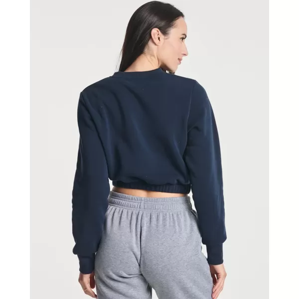 Real Essentials 3 Pack Womens Fleece Cropped Sweatshirt  Long Sleeve Crew Neck Crop Top Available in Plus SizePlus Size Set 3