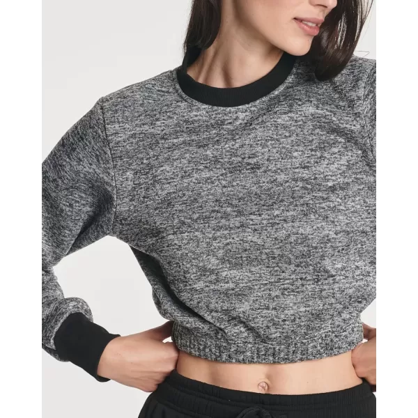 Real Essentials 3 Pack Womens Fleece Cropped Sweatshirt  Long Sleeve Crew Neck Crop Top Available in Plus SizePlus Size Set 5