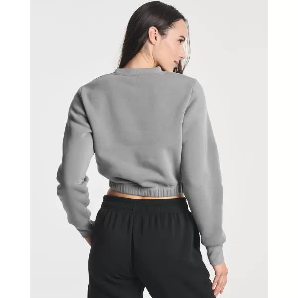 Real Essentials 3 Pack Womens Fleece Cropped Sweatshirt  Long Sleeve Crew Neck Crop Top Available in Plus SizePlus Size Set 6