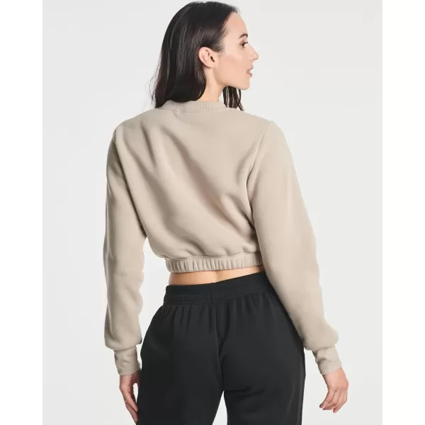 Real Essentials 3 Pack Womens Fleece Cropped Sweatshirt  Long Sleeve Crew Neck Crop Top Available in Plus SizePlus Size Set 7