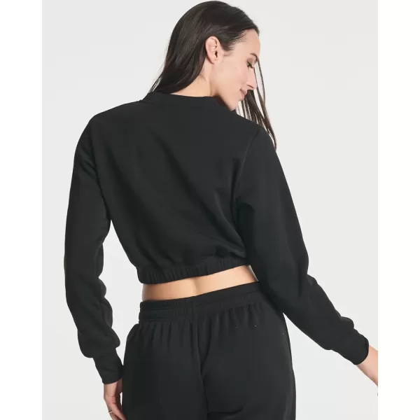 Real Essentials 3 Pack Womens Fleece Cropped Sweatshirt  Long Sleeve Crew Neck Crop Top Available in Plus SizePlus Size Set 8