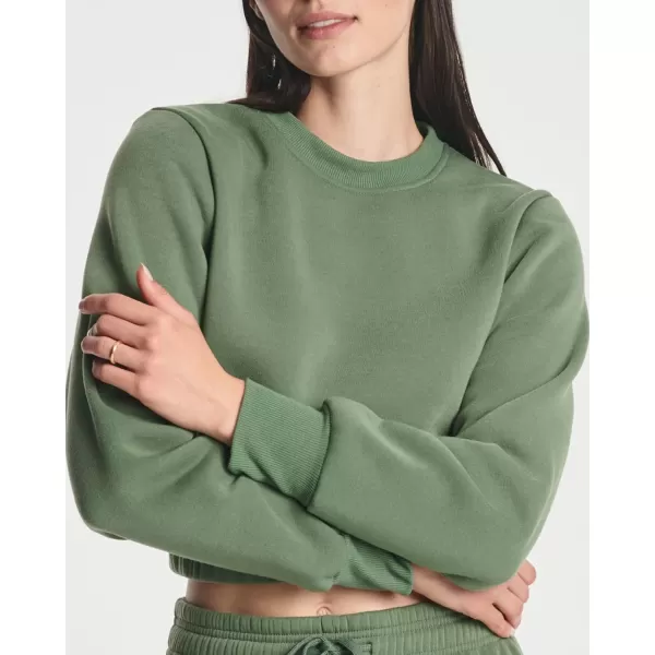 Real Essentials 3 Pack Womens Fleece Cropped Sweatshirt  Long Sleeve Crew Neck Crop Top Available in Plus SizePlus Size Set 9