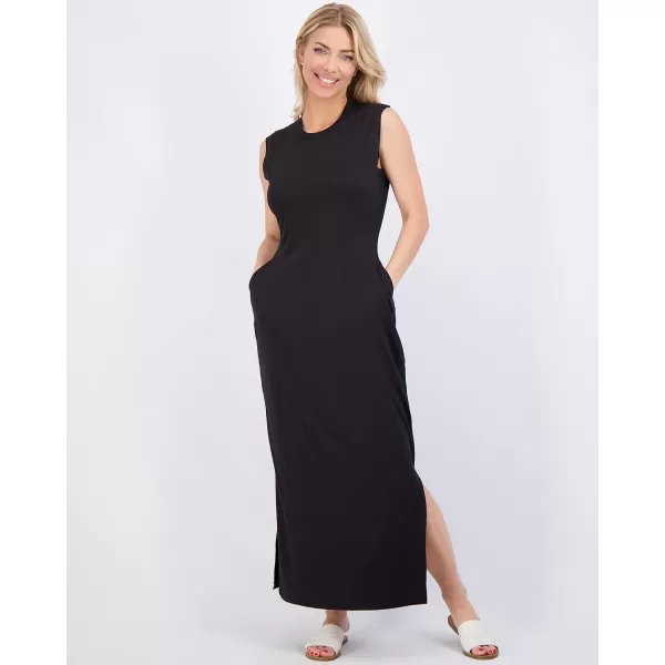 Real Essentials 3 Pack Womens Long Tank Maxi TShirt Summer Casual Dress with Pockets Available in Plus SizeSet 4