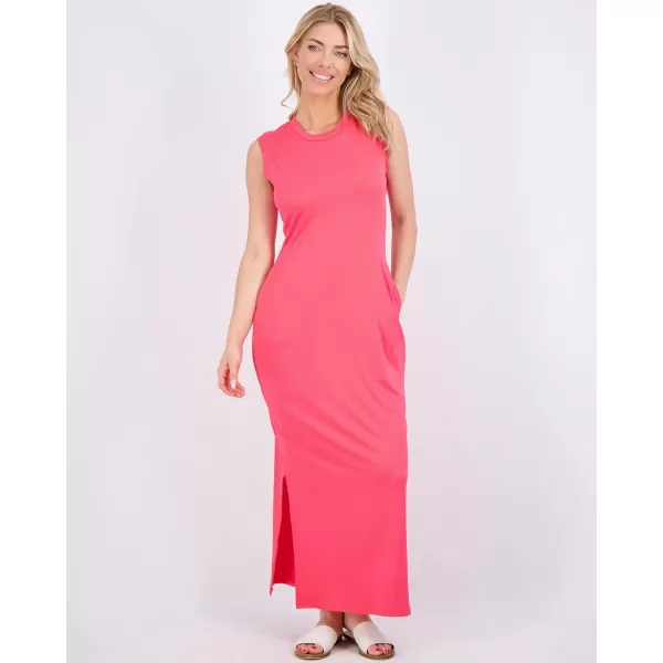 Real Essentials 3 Pack Womens Long Tank Maxi TShirt Summer Casual Dress with Pockets Available in Plus SizeSet 4