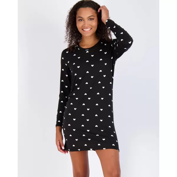Real Essentials 3 Pack Womens Nightshirt Long Sleeve UltraSoft Print Nightgown Sleep Dress Available In Plus SizeRegular Set 5