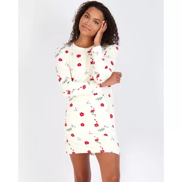 Real Essentials 3 Pack Womens Nightshirt Long Sleeve UltraSoft Print Nightgown Sleep Dress Available In Plus SizeSet 7