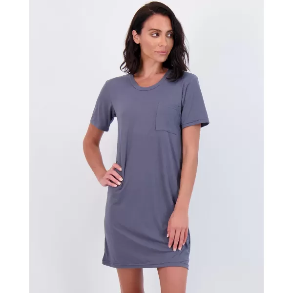 Real Essentials 3 Pack Womens Nightshirt Short Sleeve Soft Nightgown Sleep Dress With Pocket Available In Plus SizePlus Size Set 1