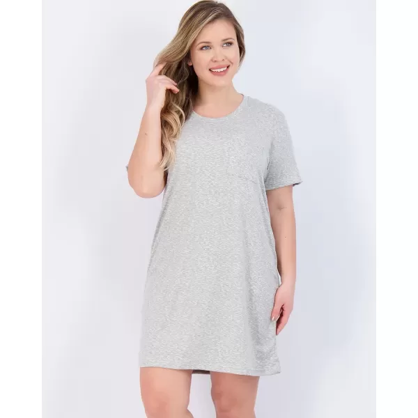 Real Essentials 3 Pack Womens Nightshirt Short Sleeve Soft Nightgown Sleep Dress With Pocket Available In Plus SizePlus Size Set 2