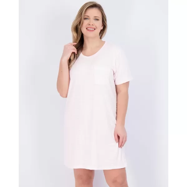 Real Essentials 3 Pack Womens Nightshirt Short Sleeve Soft Nightgown Sleep Dress With Pocket Available In Plus SizePlus Size Set 5