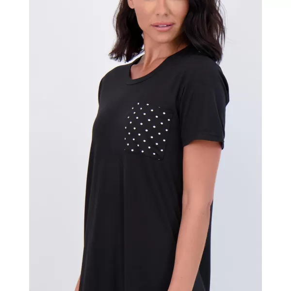 Real Essentials 3 Pack Womens Nightshirt Short Sleeve Soft Nightgown Sleep Dress With Pocket Available In Plus SizeSet 3
