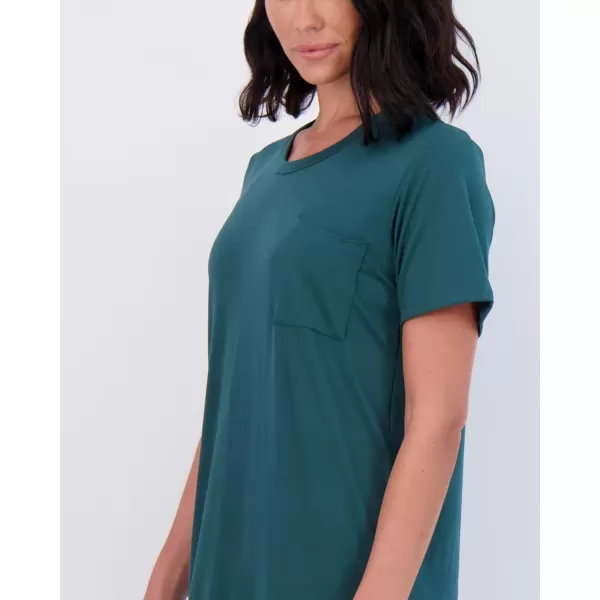 Real Essentials 3 Pack Womens Nightshirt Short Sleeve Soft Nightgown Sleep Dress With Pocket Available In Plus SizeSet 4
