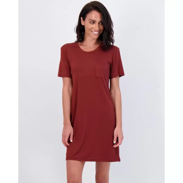 Real Essentials 3 Pack Womens Nightshirt Short Sleeve Soft Nightgown Sleep Dress With Pocket Available In Plus SizeSet 4