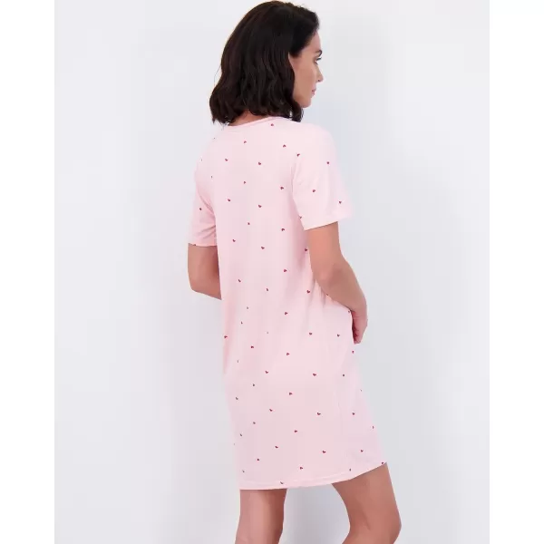 Real Essentials 3 Pack Womens Nightshirt Short Sleeve Soft Nightgown Sleep Dress With Pocket Available In Plus SizeSet 4