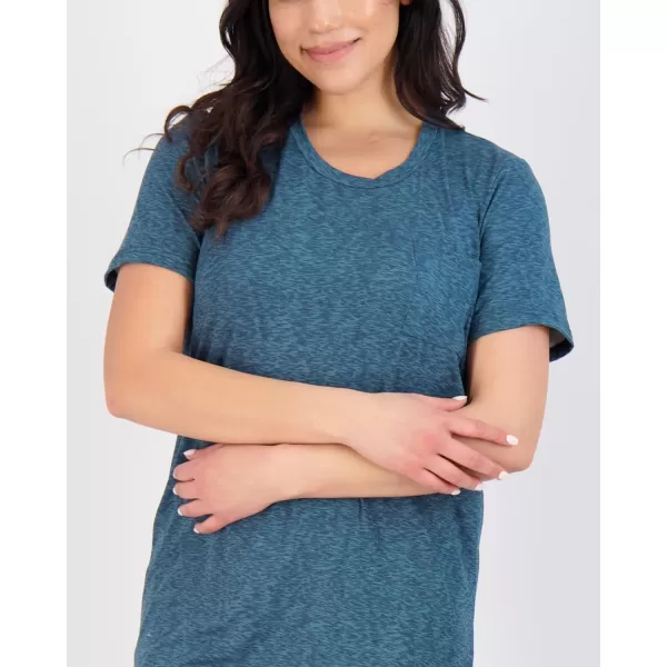 Real Essentials 3 Pack Womens Nightshirt Short Sleeve Soft Nightgown Sleep Dress With Pocket Available In Plus SizeSet 7
