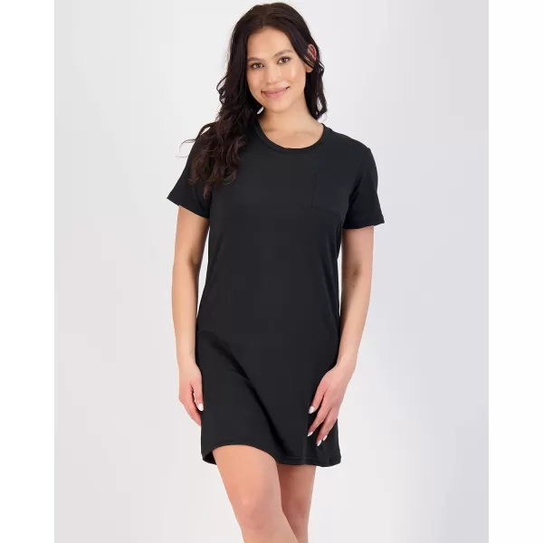 Real Essentials 3 Pack Womens Nightshirt Short Sleeve Soft Nightgown Sleep Dress With Pocket Available In Plus SizeSet 9
