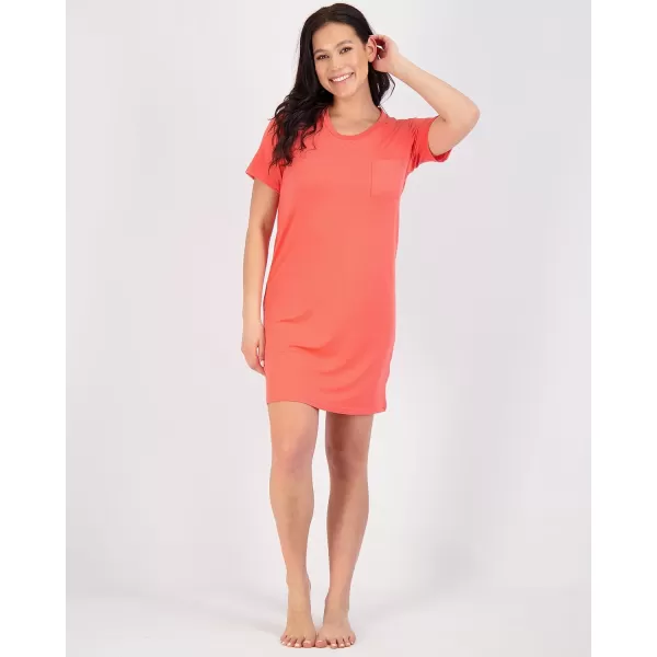 Real Essentials 3 Pack Womens Nightshirt Short Sleeve Soft Nightgown Sleep Dress With Pocket Available In Plus SizeSet 9