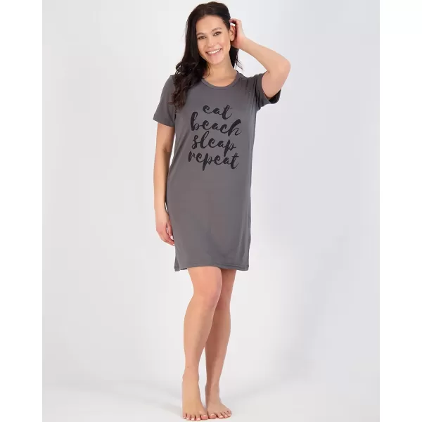Real Essentials 3 Pack Womens Printed Nightshirt Short Sleeve UltraSoft Nightgown Sleep Dress Available In Plus SizePlus Size Set 12