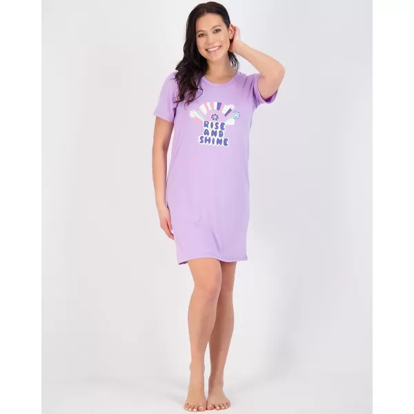 Real Essentials 3 Pack Womens Printed Nightshirt Short Sleeve UltraSoft Nightgown Sleep Dress Available In Plus SizePlus Size Set 9