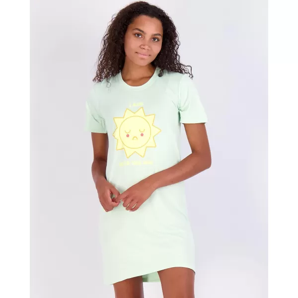 Real Essentials 3 Pack Womens Printed Nightshirt Short Sleeve UltraSoft Nightgown Sleep Dress Available In Plus SizeStandard Set 7