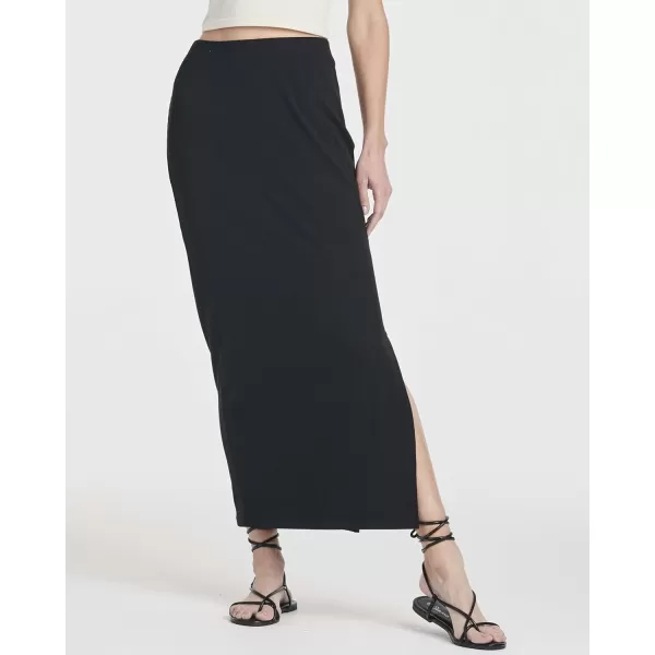 Real Essentials 3 Pack Womens Ribbed High Waisted Maxi Skirt with Side Slit  Casual Long SkirtSet 2