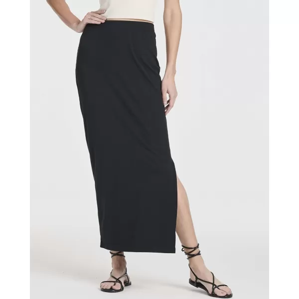 Real Essentials 3 Pack Womens Ribbed High Waisted Maxi Skirt with Side Slit  Casual Long SkirtSet 6