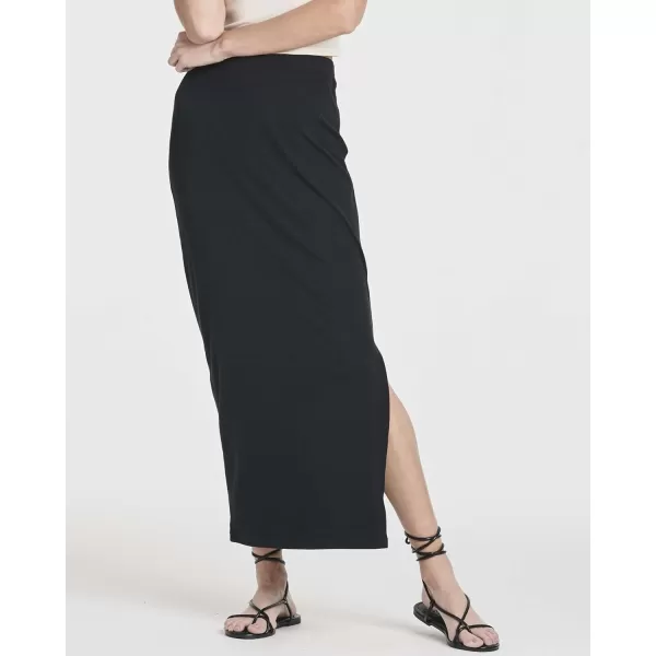 Real Essentials 3 Pack Womens Ribbed High Waisted Maxi Skirt with Side Slit  Casual Long SkirtSet 7