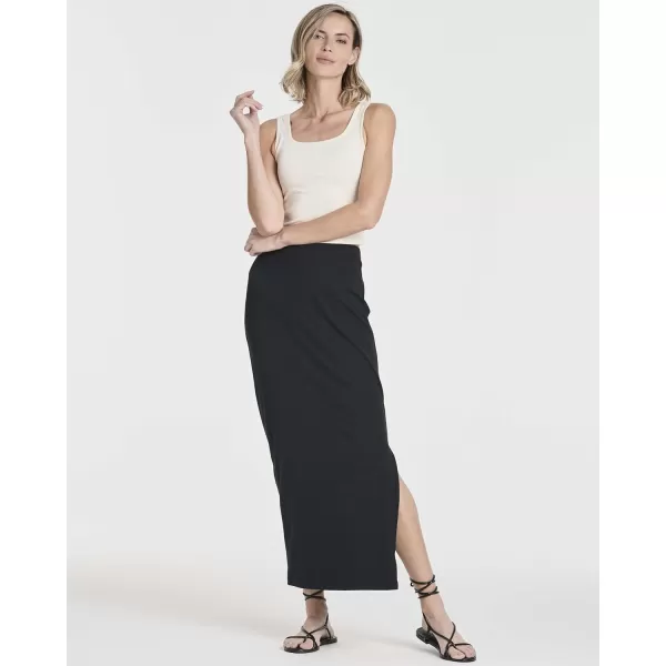 Real Essentials 3 Pack Womens Ribbed High Waisted Maxi Skirt with Side Slit  Casual Long SkirtSet 8