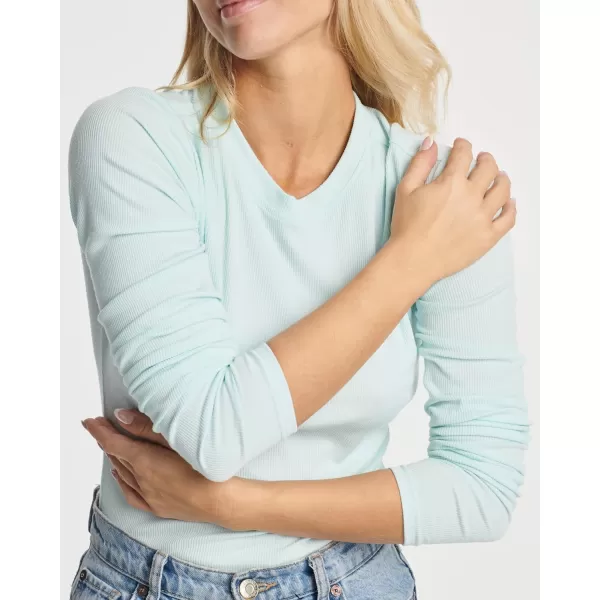 Real Essentials 3 Pack Womens Round Neck Long Sleeve Ribbed Bodysuit Shirt Tops Available in Plus SizePlus Set 7