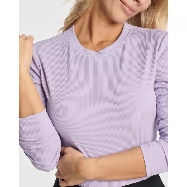 Real Essentials 3 Pack Womens Round Neck Long Sleeve Ribbed Bodysuit Shirt Tops Available in Plus SizeStandard Set 3