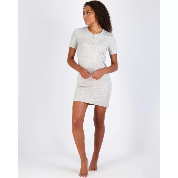 Real Essentials 3 Pack Womens Short Sleeve Henley Nightshirt Nightgown Sleep Dress Available In Plus SizeSet 4