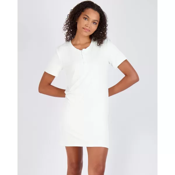 Real Essentials 3 Pack Womens Short Sleeve Henley Nightshirt Nightgown Sleep Dress Available In Plus SizeSet 4