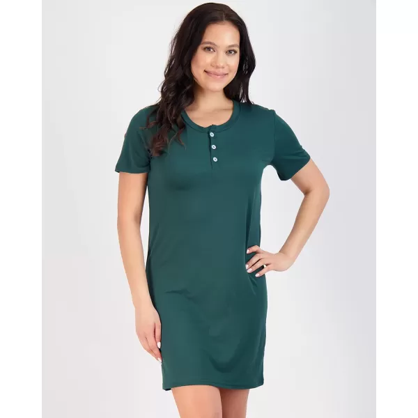 Real Essentials 3 Pack Womens Short Sleeve Henley Nightshirt Nightgown Sleep Dress Available In Plus SizeStandard Set 11