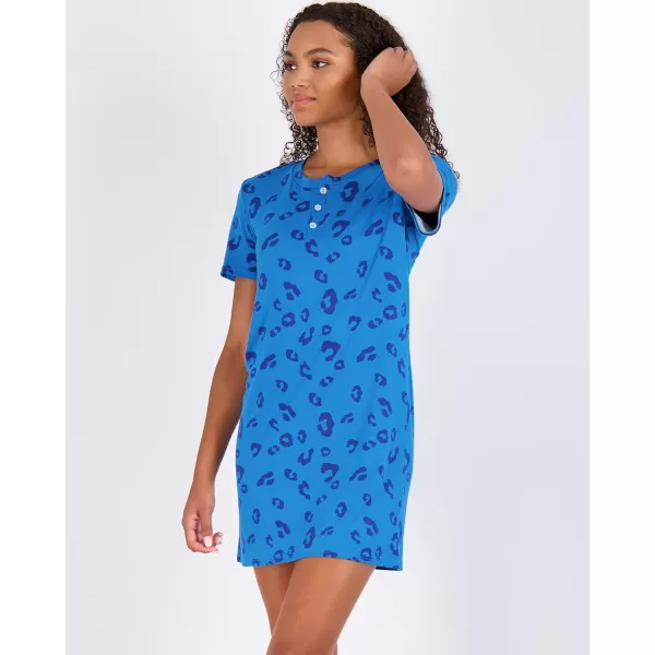 Real Essentials 3 Pack Womens Short Sleeve Henley Nightshirt Nightgown Sleep Dress Available In Plus SizeStandard Set 7
