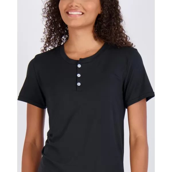 Real Essentials 3 Pack Womens Short Sleeve Henley Nightshirt Nightgown Sleep Dress Available In Plus SizeStandard Set 7