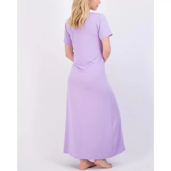 Real Essentials 3 Pack Womens Soft Maxi Long Nightshirt Short Sleeve Soft Nightgown Sleep Dress Available in Plus SizeSet 1