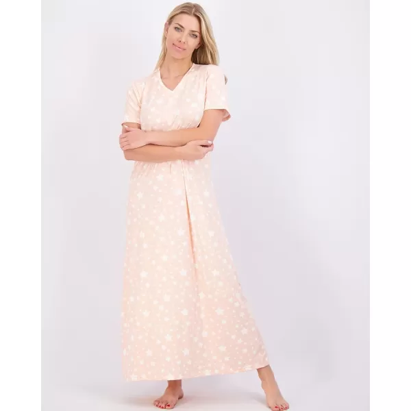 Real Essentials 3 Pack Womens Soft Maxi Long Nightshirt Short Sleeve Soft Nightgown Sleep Dress Available in Plus SizeSet 5