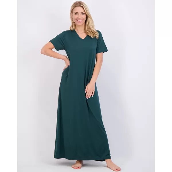 Real Essentials 3 Pack Womens Soft Maxi Long Nightshirt Short Sleeve Soft Nightgown Sleep Dress Available in Plus SizeSet 8