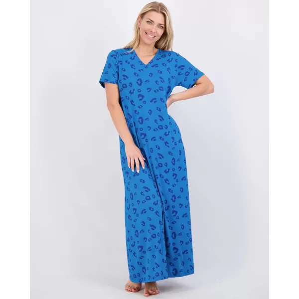 Real Essentials 3 Pack Womens Soft Maxi Long Nightshirt Short Sleeve Soft Nightgown Sleep Dress Available in Plus SizeSet 8