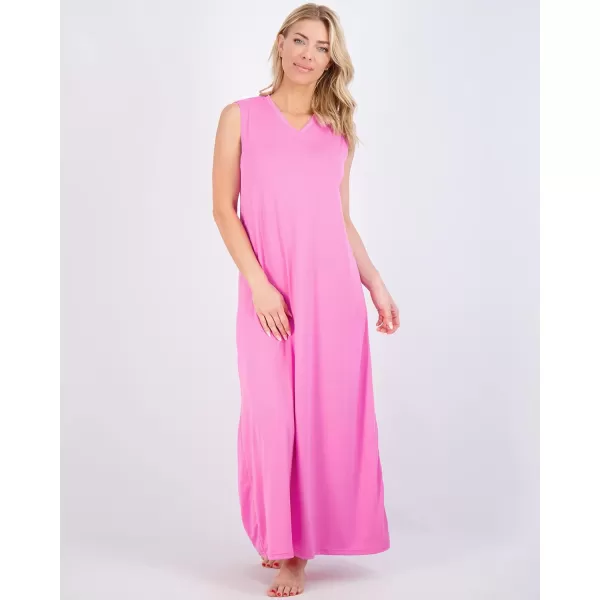 Real Essentials 3 Pack Womens Soft Tank Nightgown Sleeveless Nightshirt Sleep Dress Available In Plus SizeSet 2