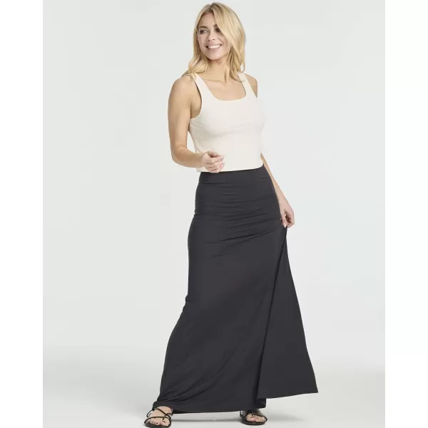 Real Essentials 3 Pack Womens UltraSoft Flowy Maxi High Waisted Long Skirts Available in Plus SizeSet 5