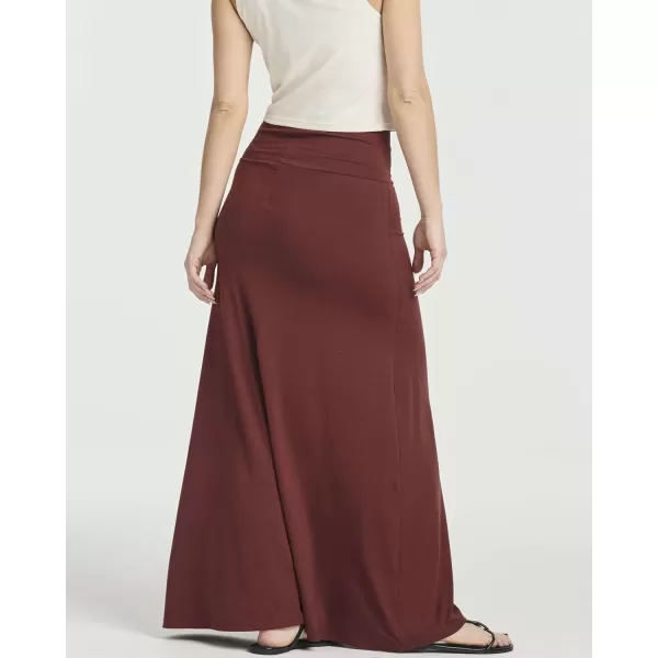 Real Essentials 3 Pack Womens UltraSoft Flowy Maxi High Waisted Long Skirts Available in Plus SizeSet 6