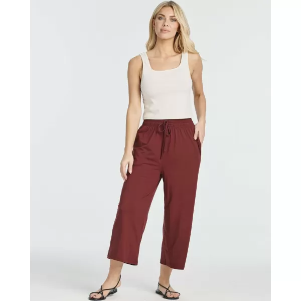 Real Essentials 3 Pack Womens UltraSoft Wide Leg Loose Capri Open Bottom Pants  Yoga Lounge PocketsAvailable in PlusSet 6