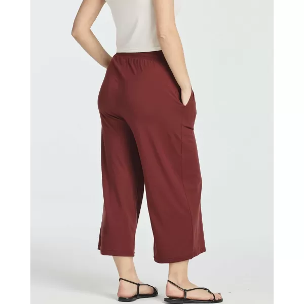 Real Essentials 3 Pack Womens UltraSoft Wide Leg Loose Capri Open Bottom Pants  Yoga Lounge PocketsAvailable in PlusSet 6