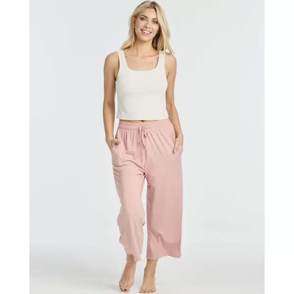 Real Essentials 3 Pack Womens UltraSoft Wide Leg Loose Capri Open Bottom Pants  Yoga Lounge PocketsAvailable in PlusSet 7