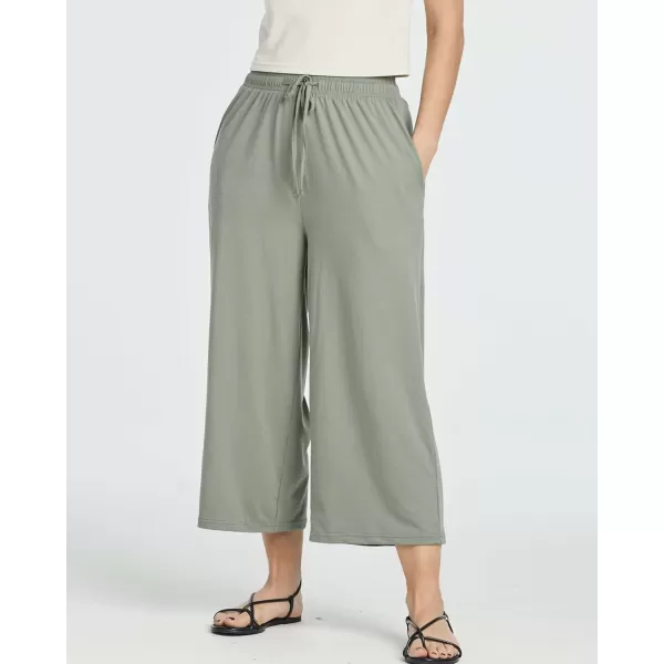Real Essentials 3 Pack Womens UltraSoft Wide Leg Loose Capri Open Bottom Pants  Yoga Lounge PocketsAvailable in PlusSet 8