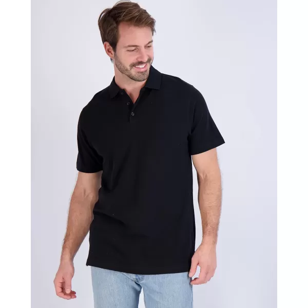 Real Essentials 3 amp 4 Pack Mens Cotton Pique Short Sleeve Polo Shirt  Performance Polo Available in Big amp TallPack Of 3 Polos Set G