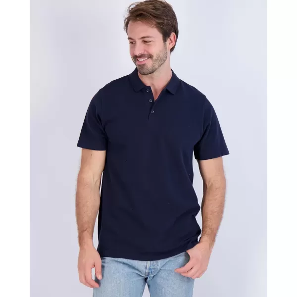 Real Essentials 3 amp 4 Pack Mens Cotton Pique Short Sleeve Polo Shirt  Performance Polo Available in Big amp TallPack of 4 Polos Set 3