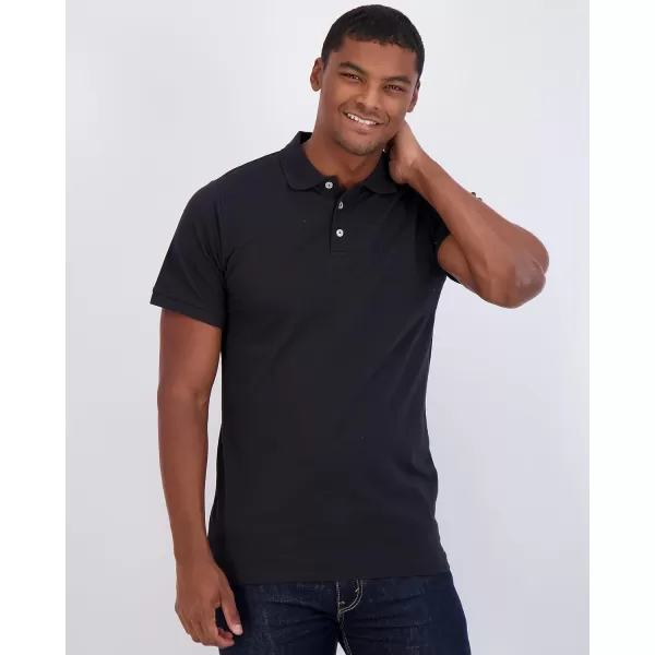 Real Essentials 3 amp 4 Pack Mens Cotton Pique Short Sleeve Polo Shirt  Performance Polo Available in Big amp TallPack of 4 Polos Set 6