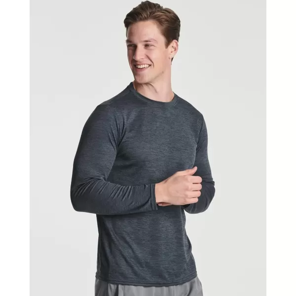 Real Essentials 3 amp 5 Pack Mens Mesh Quick Dry Athletic Long Sleeve TShirt UPF SPF UV Sun Available in Big amp TallStandard 5 Pack Set 3