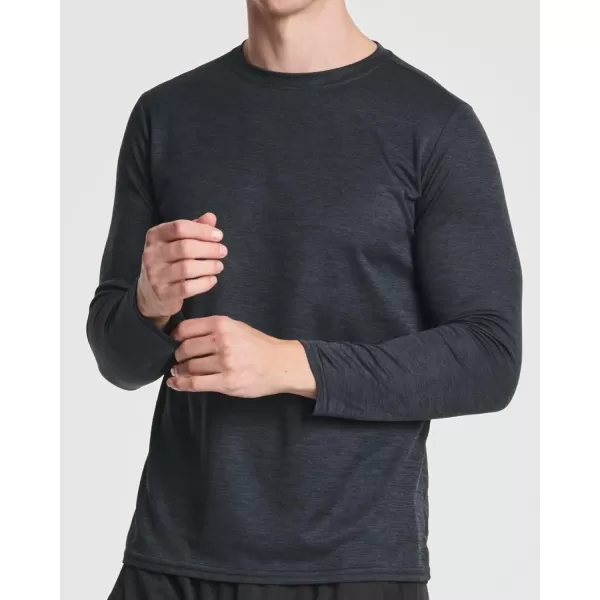 Real Essentials 3 amp 5 Pack Mens Mesh Quick Dry Athletic Long Sleeve TShirt UPF SPF UV Sun Available in Big amp TallStandard 5 Pack Set 3